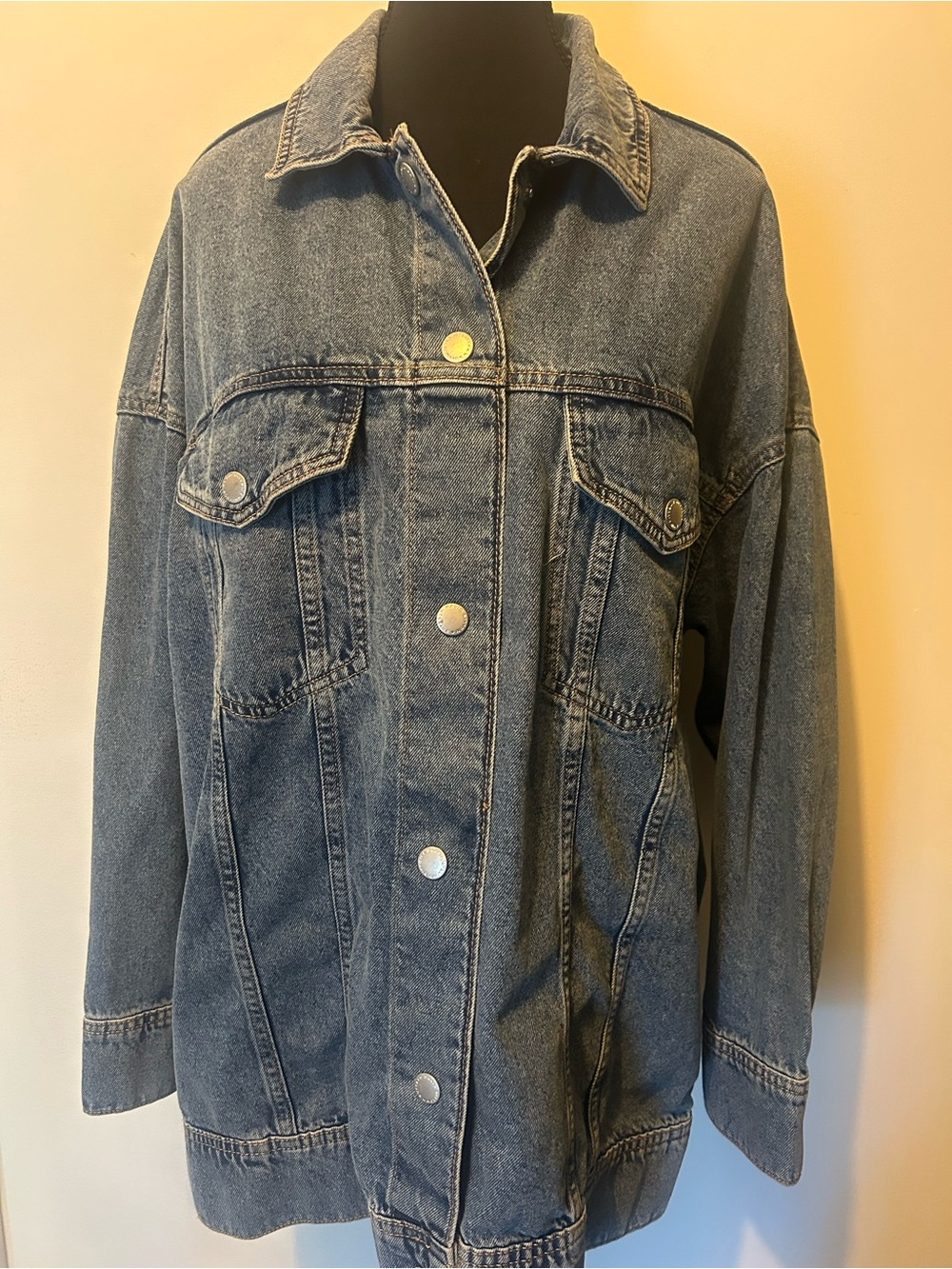 Buffalo David Bitton Oversized Denim Jacket in Faded Blue